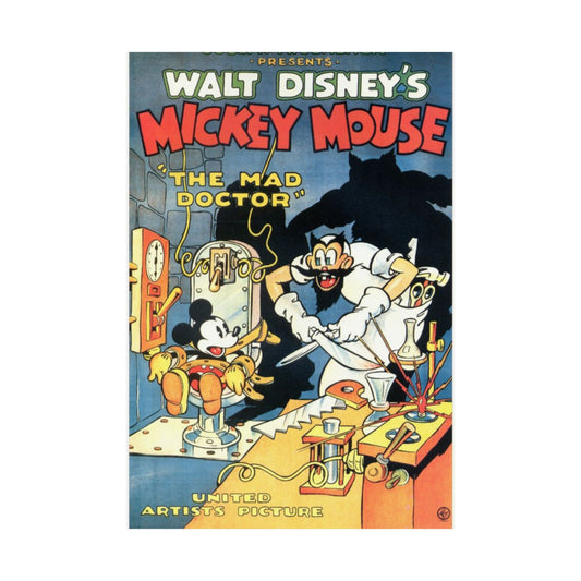 Mickey Mouse "The Mad Doctor" Matte Poster