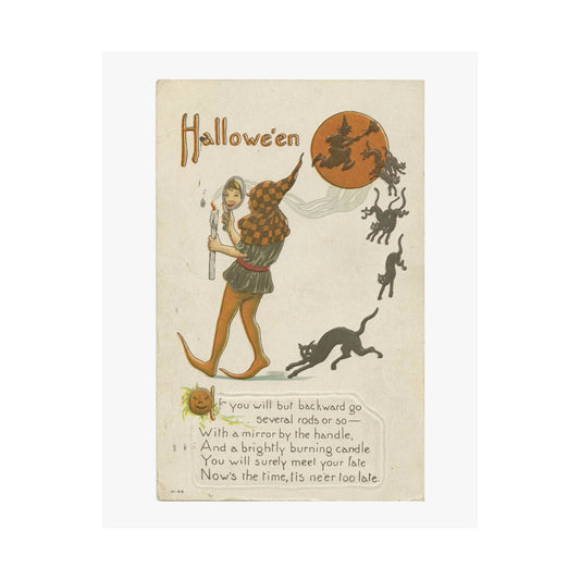 Burning Halloween Candle Matte Poster