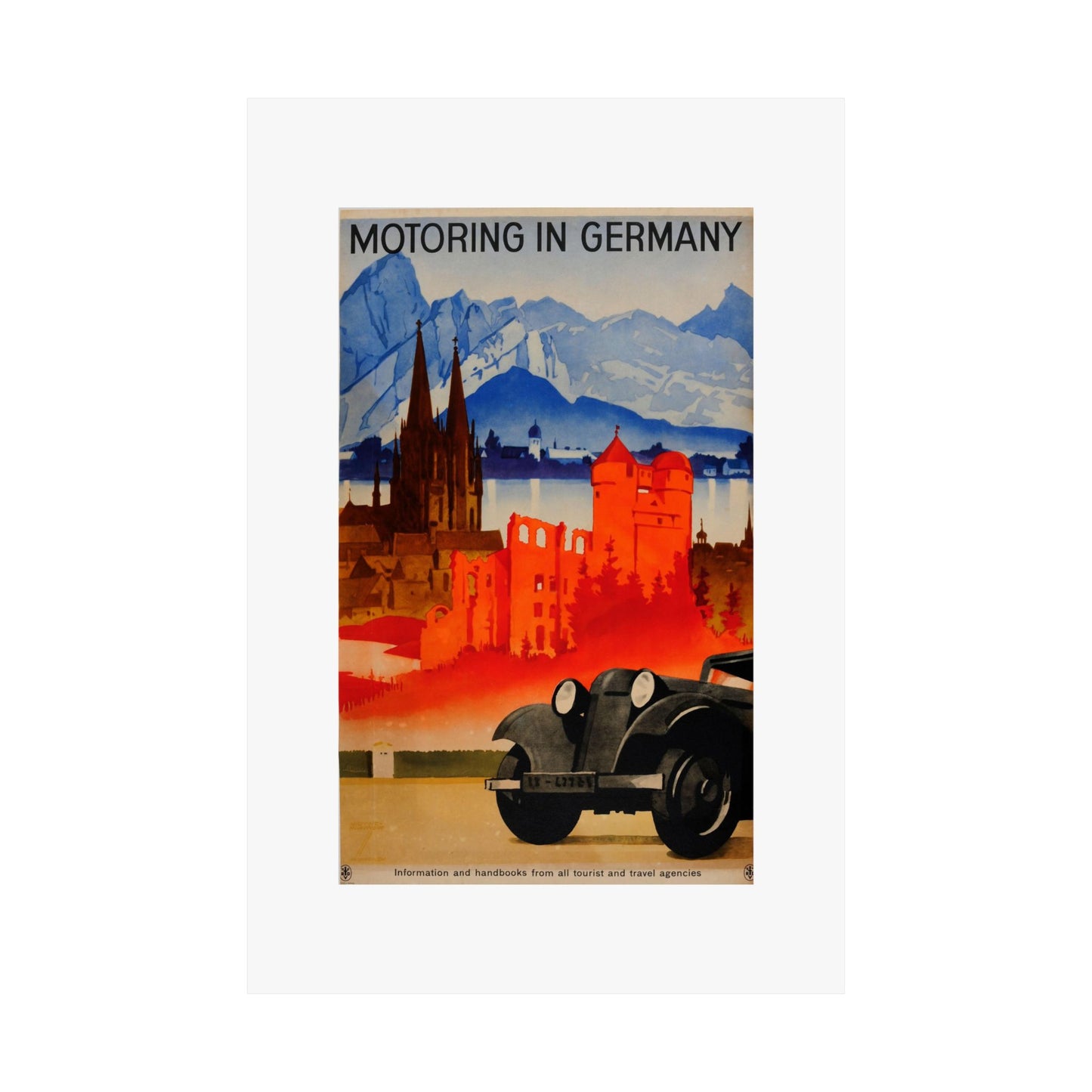 Motoring In Germany Matte Poster